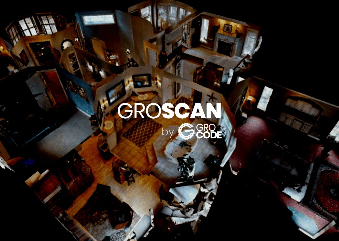 GroScan 3D dollhouse view of a scanned home